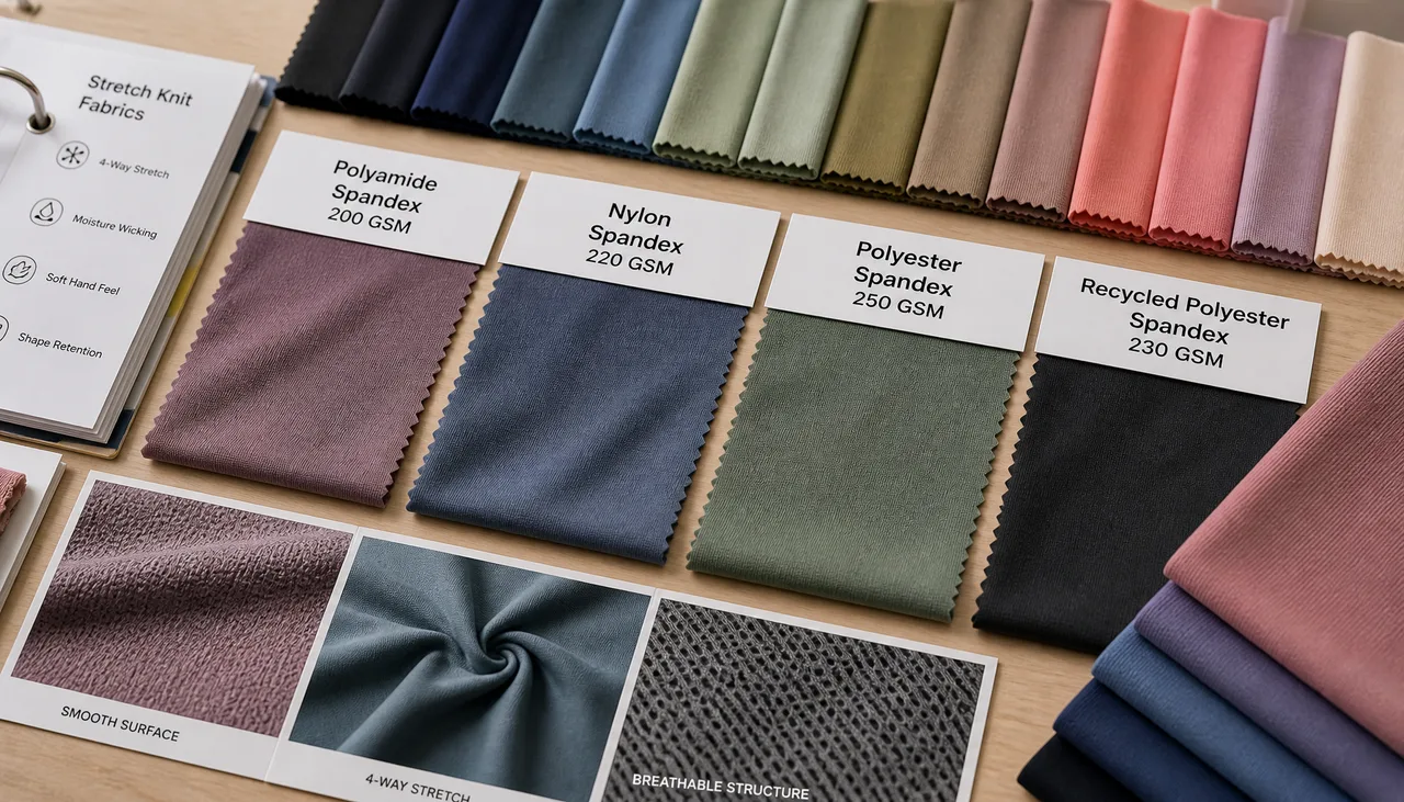 Illustration: Fabric swatches reviewed against an apparel development brief
