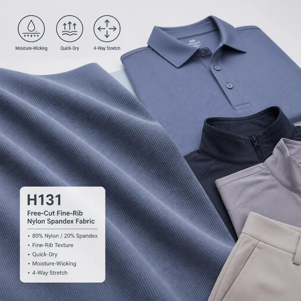 Fine-rib fabric reference for H131 performance apparel development