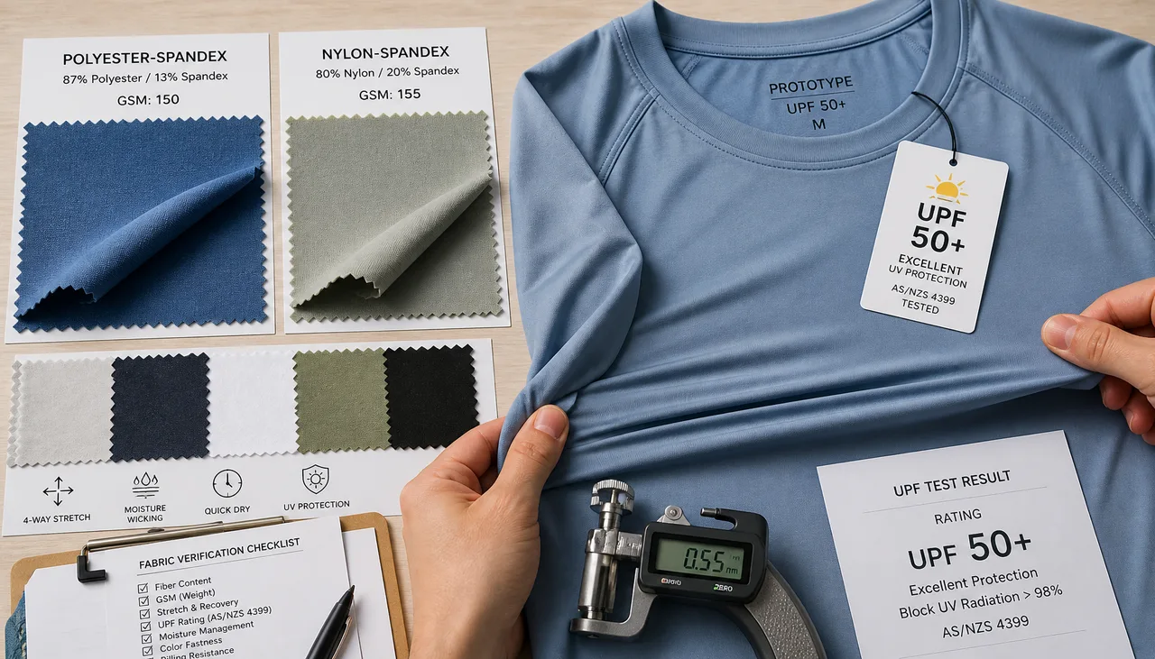 Sun-protection fabric sample reference for UPF verification