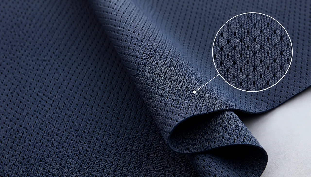 Illustration: Micro-perforated stretch fabric prepared for high-intensity activewear