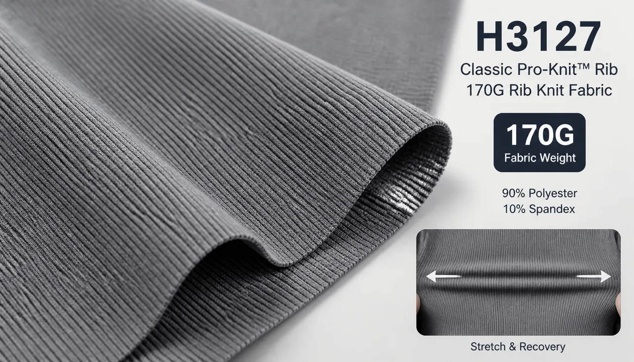 Lightweight rib fabric reference for athletic wear