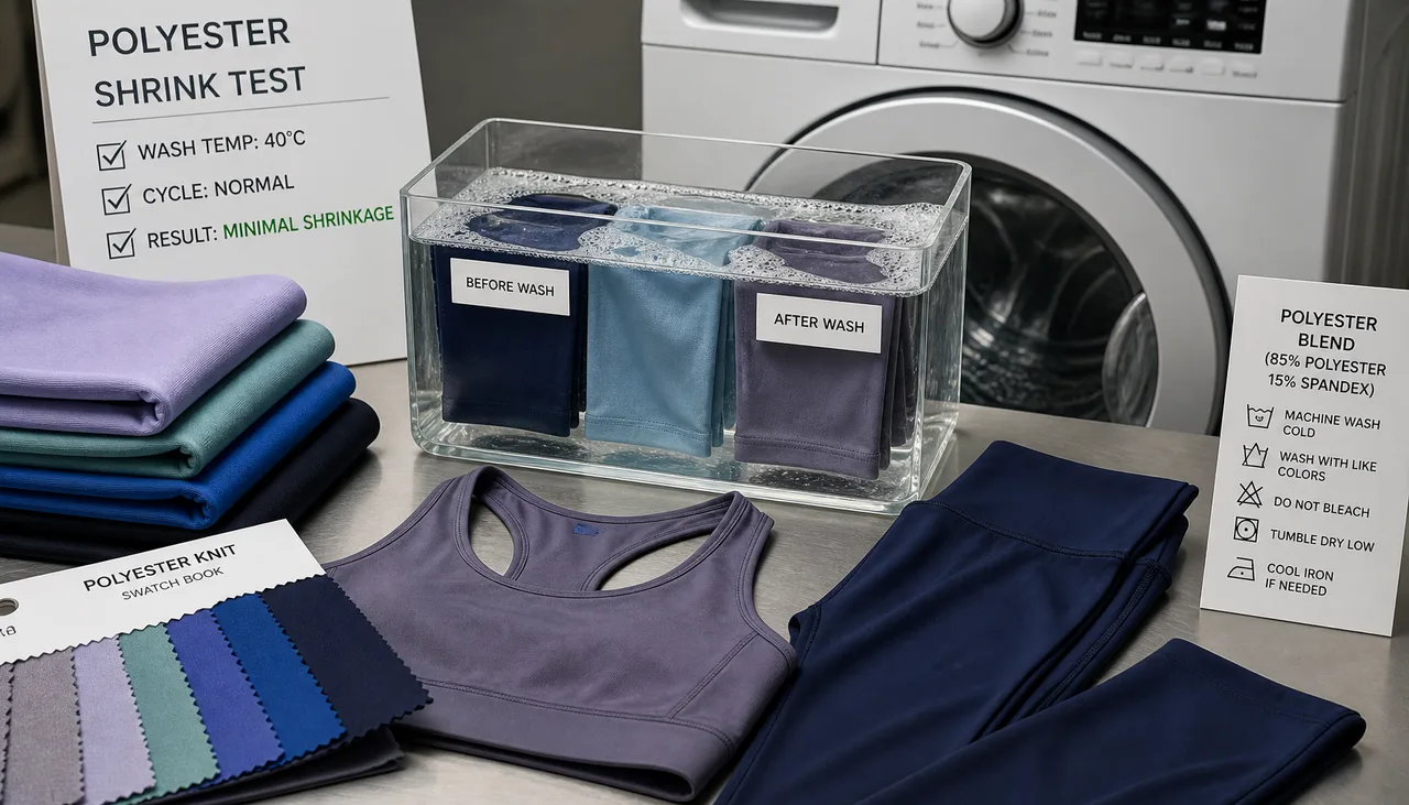 Illustration: Polyester stretch fabric prepared for a controlled laundering trial
