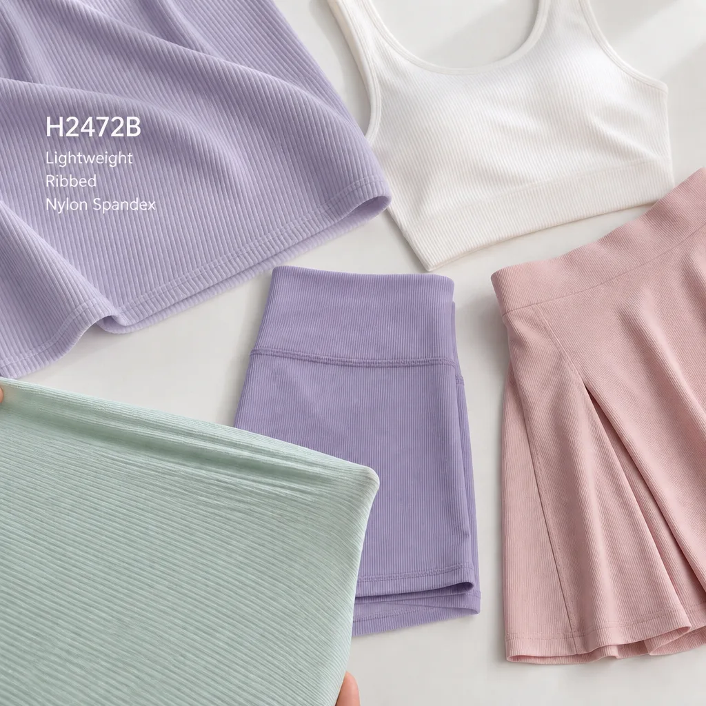 Close view of H2472B ribbed nylon-spandex fabric