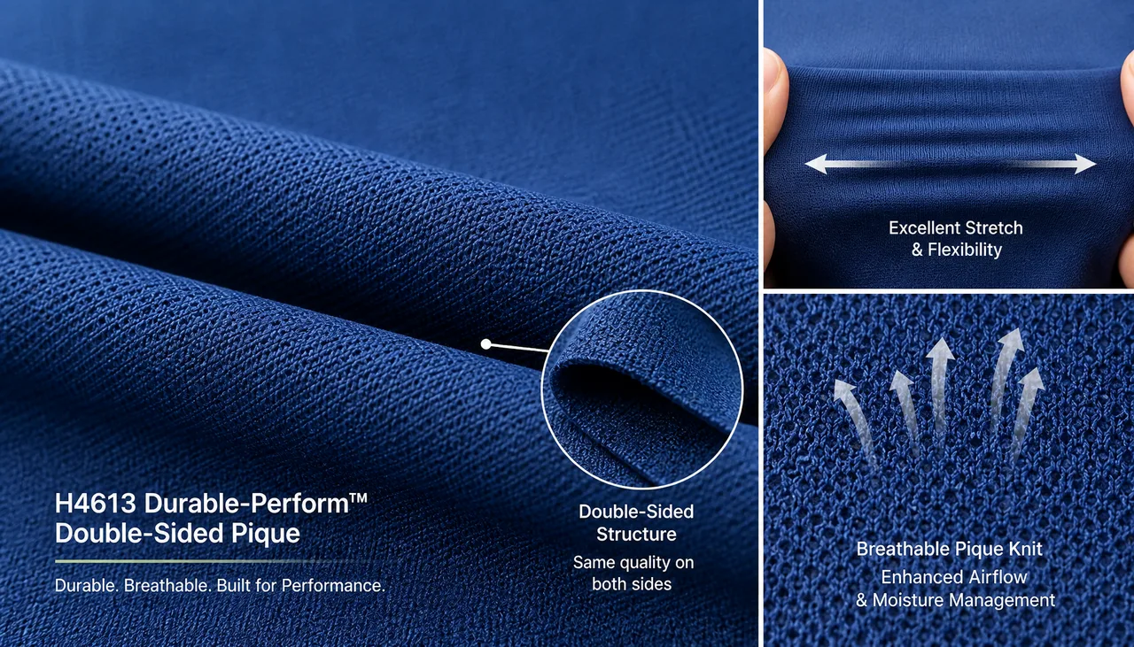 Double-sided pique fabric reference for teamwear