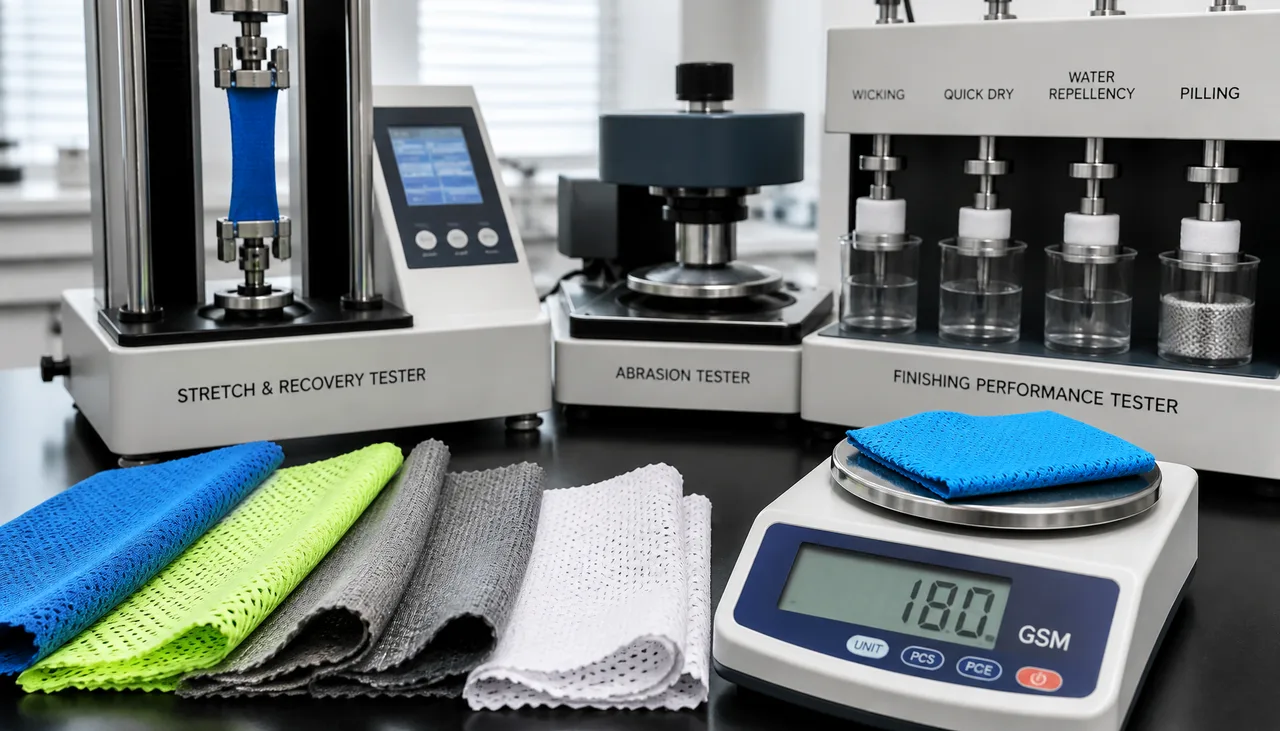 Illustration: Lightweight running-shirt fabric prepared for performance testing