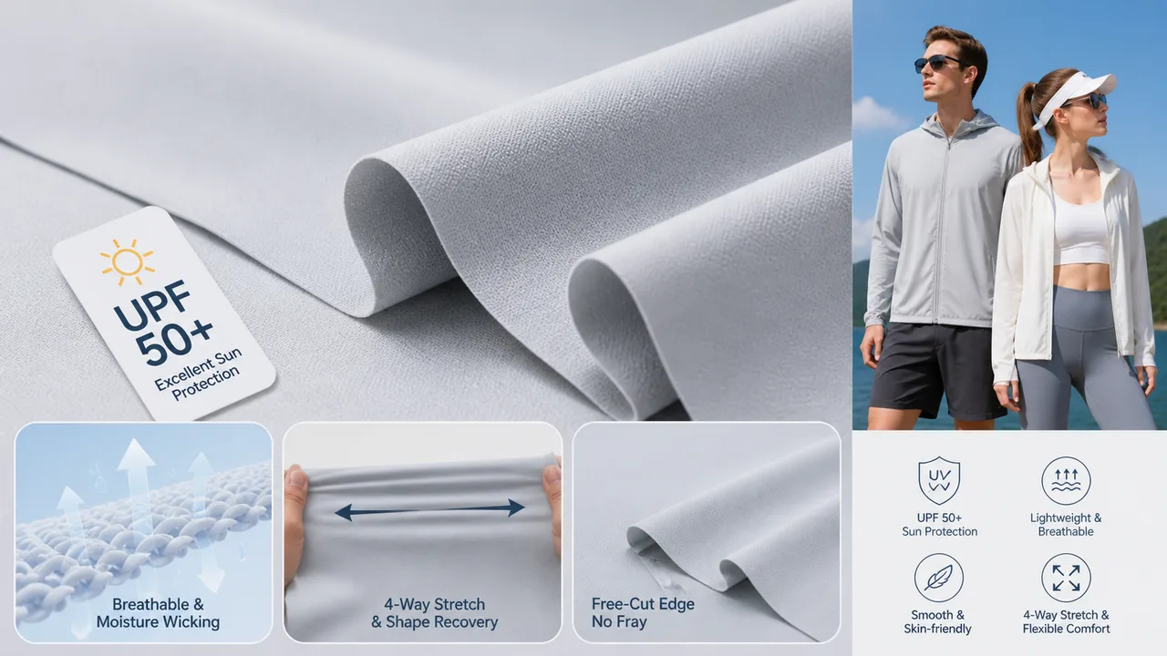 Why H168 Free-Cut Nylon Spandex Fabric Is the Premier Choice for UPF 50+ Sun Protection Jackets and Outdoor Activewear